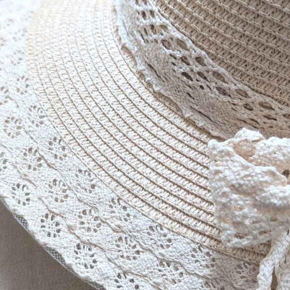 29 Palms Woven Lace Trimmed Floppy Summer Sun Hat - Picture 4 of 10